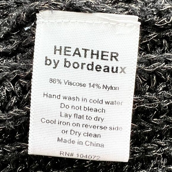 Heather by Bordeaux Black w/ Metallic Gold Flecks Loose Knit Round Neck Sweater - Picture 9 of 9